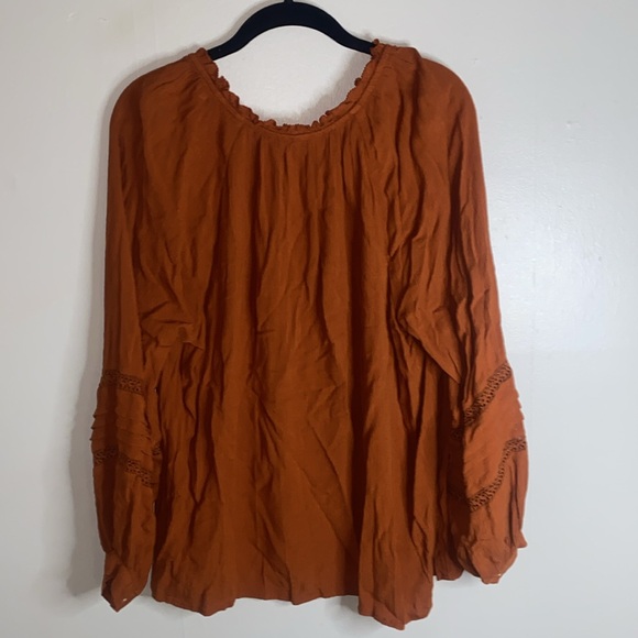 🪸NWT Women's Long Sleeve Lace Blouse - Knox Rose Honey Brown! - Picture 8 of 9
